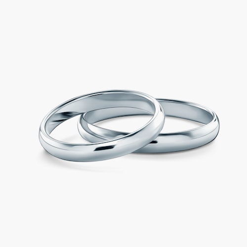Obrączki ślubne: platyna, półokrągłe, 3 mm